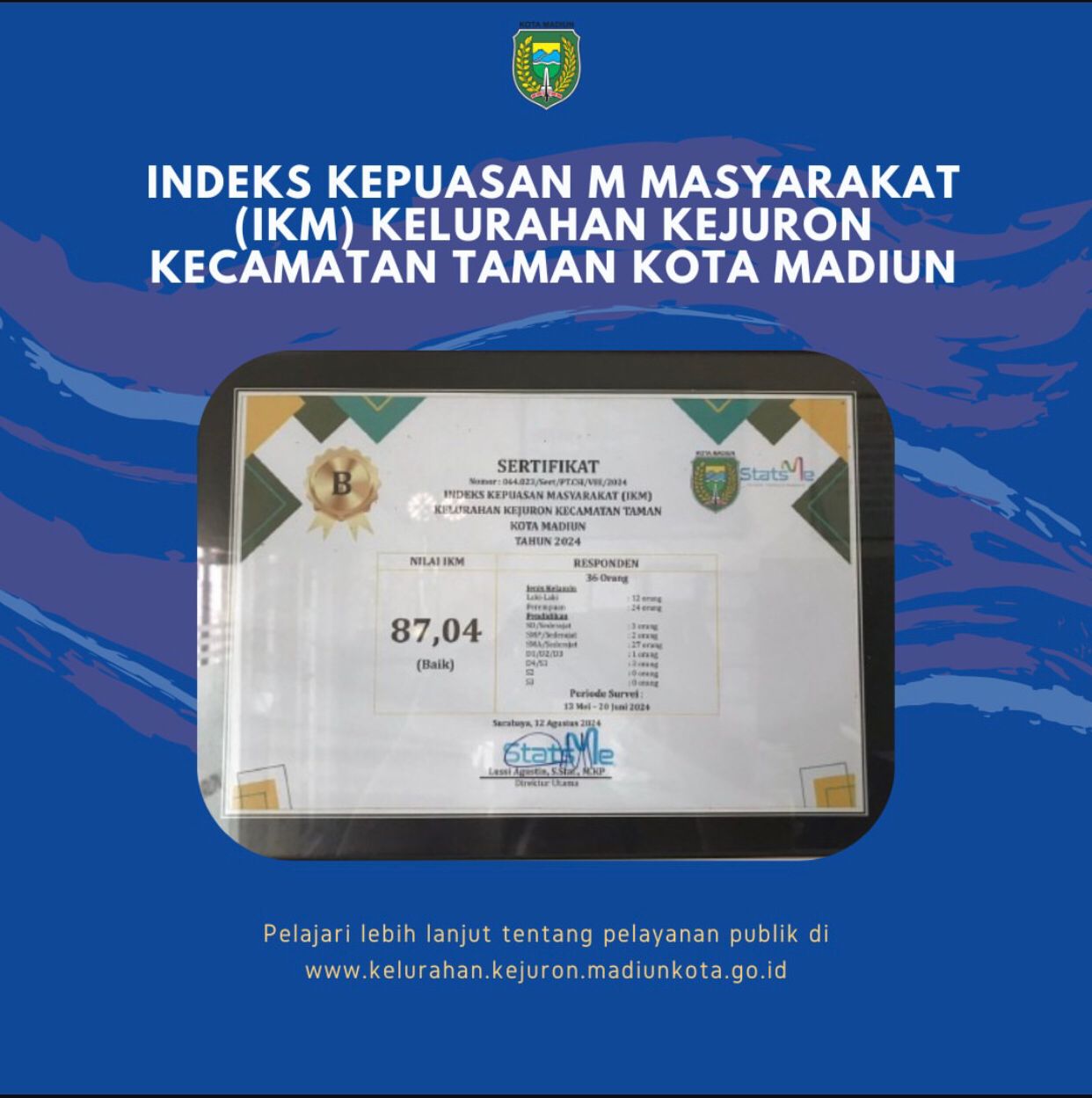 Indeks Kepuasan Masyarakat (IKM) Kelurahan Kejuron